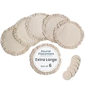 Fine Living Co. 15 Inch Round Placemats Set of 6 with 6-Free Coasters, Washable Heat Resistant No...