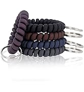 BIHRTC 5PCS Spiral Keychain Bracelet Wrist Coil Stretch Wristband Elastic Stretchable Bracelet Ke...