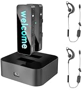Mini Walkie Talkies with Magnetic Rapid Charging Base, Small Chest Badge Two Way Radio with LED S...