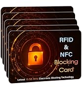 SaiTech IT 5 Pack RFID Blocking Card for Credit Debit Card, Orange Black SL | Slim Anti-Theft Con...