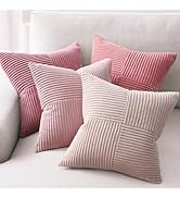 Topfinel Pink Throw Pillow Covers 18x18 Set of 4,Double-Design Decorative Throw Pillow Covers,Dus...