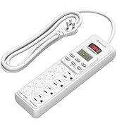 DEWENWILS 8 Outlet Power Strip with Timer (4 Timed/4 Always On), Indoor Digital Timer Outlet for ...