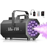 1200W Fog Machine, 6000CFM Smoke Machine with 18 LED Lights, 13 Colorful LED Lights Effect, Wired...