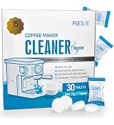 Poesie 30 Count Coffee Machine Cleaning Tablets, Coffee Maker Cleaner and Descaler for All Coffee...