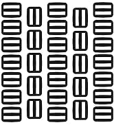 YGDZ 100pcs 1 Inch Tri Glides Slides, Plastic Slide Buckle Adjustable Webbing Slides Adjusters fo...
