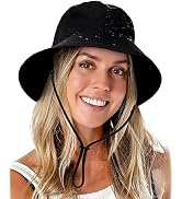 Womens Waterproof Bucket Sun Hat UPF 50+ Outdoor Beach Boonie Floppy Rain Hat for Men Fishing Hik...