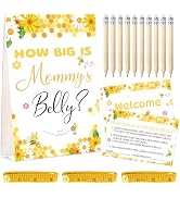 WNINK Guess Baby Shower Games Set – How Big is Mommy's Belly Sign, 64 Pcs Measure Bump Game with ...
