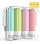 ME.FAN Travel Bottles for Toiletries, TSA Approved 3oz Silicone Travel Size Containers/Portable S...
