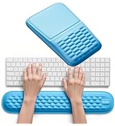 Vaydeer Wrist Rest for Computer Keyboard & Mouse Pad Set – Blue, Ergonomic Memory Foam Wrist Supp...