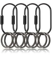 Locking Key Rings,Carabiner Keychain Clip for Keys,Purse Bag Charms Holder for Handbags,Screw Loc...