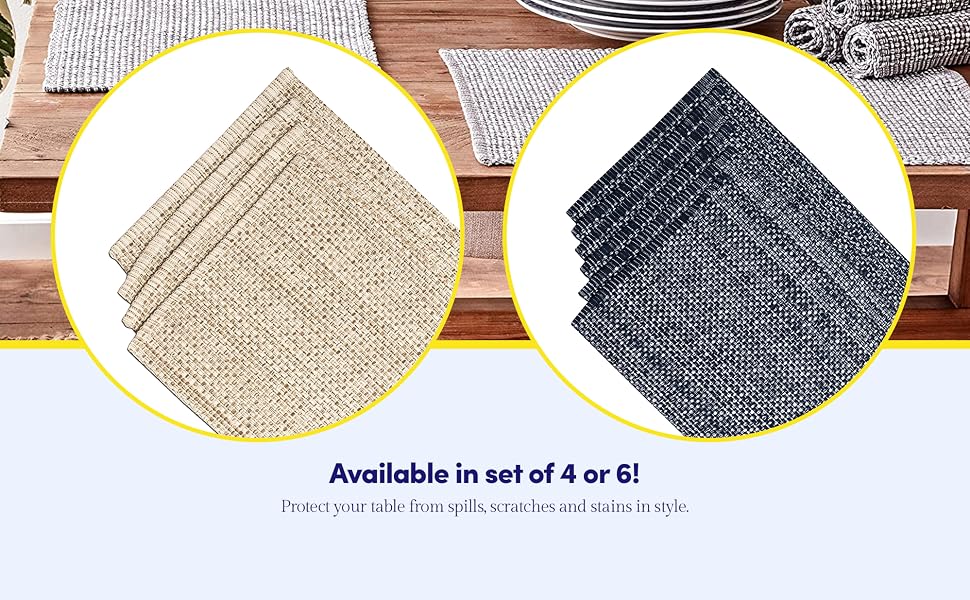 Available in set of 4 or 6