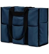 Becokan Large Tote Bag for Women Waterproof with 12 Pockets Top Zipper Closure Utility Teacher Nu...