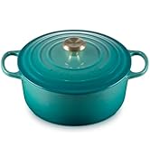 Le Creuset Enameled Cast Iron Signature Round Dutch Oven, 5.5 qt., Riviera