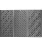 Kichvoe Silicone Dish Drying Mat: Collapsible Dish Drainer Mat Easy Clean Silicone Drying Mat For...
