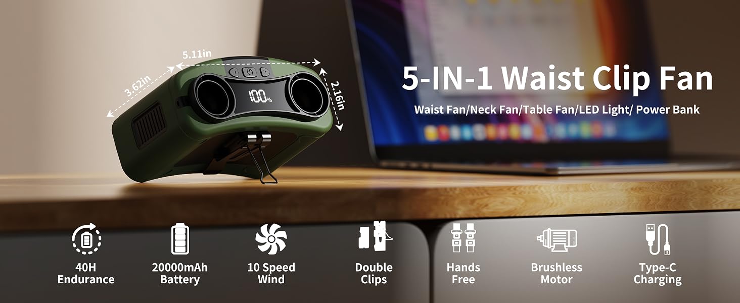 socool fan portable waist fan