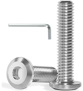 VGBUY M8-1.25 x 25 mm 35Pcs Flat Head Hex Socket Cap Screws Bolts,304 Stainless Steel 18-8,Full T...