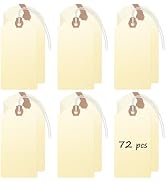 Uniclife 72 Pcs Blank Shipping Tags with Elastic String Attached Cardstock Paper Hang Tags with R...