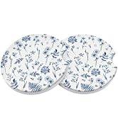 Car Coasters 2 Pack, Small 2.56" Stone Car Cupholder Absorbent Coaster with Cork Back for Women M...