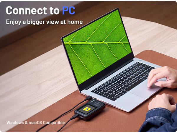 PC Connection for Larger Real-Time Viewing in Classroom and Home