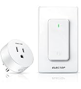 Remote Control Outlet, ELECTOP 15A/1500W Wireless Wall Mounted Power Switch, Long Range Electrica...