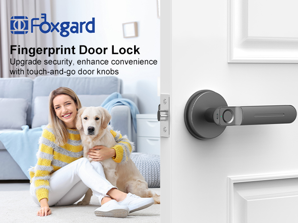 Foxgard FD01 Black Fingerprint Door Lock