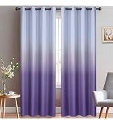 Yakamok 84 Inch Long Ombre Curtains,Thermal Insulated Greyish White to Lavender Purple Color Curt...