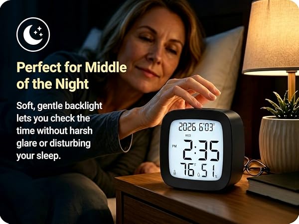 LCD bedroom alarm clock