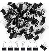 120 Pack Black Binder Clips 0.75 Inch, Small Paper Clamps, Black Paper Binder Clips, Office Clips...