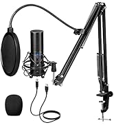 TONOR USB Gaming Microphone, PC Streaming Mic Kit for PS4/5/Discord/Twitch Gamer, Condenser Studi...
