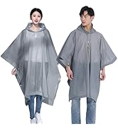 RUISHYY Rain Ponchos for Adults Men Women (2-5 Pack), Reusable EVA Clear Poncho Rain Coats Waterp...