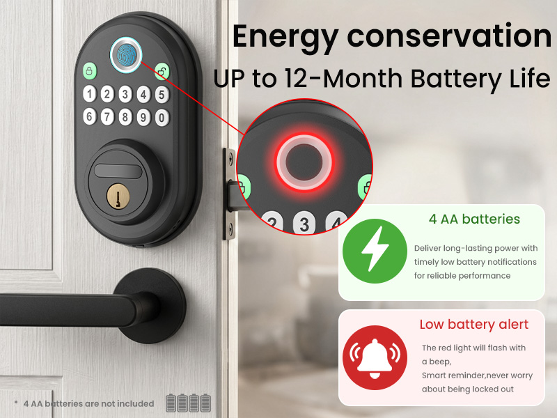 Fingerprint Door Lock with Keypad Keyless Entry Smart Deadbolt Lock for Front Door