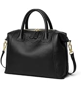 DORIS&JACKY Genuine Leather Satchel Purse, Medium Top Handle Bag And Full Grained Cowhide Tote Ha...