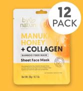 By Nature Manuka Honey + Collagen Sheet Face Mask – Hydrating & Firming Skincare – Moisturizing F...
