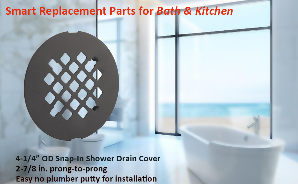 Artiwell 4-1/4” OD Snap-in Shower Drain Cover