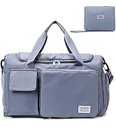 Travel Bag, Large Capacity Folding Travel Bag, Sports Gym Bag with Wet Pocket & Shoes Compartment...