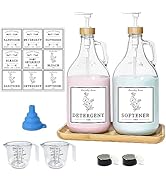 LIKAJON Glass Laundry Detergent Dispenser, Liquid Laundry Soap Dispenser for Laundry Room, 64oz D...