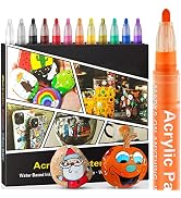 Acrylic Paint Pens Markers -12 Color Waterproof Paint Pens for Rock Painting,Graffiti, Stone, Cer...