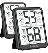 Antonki 2-Pack Room Thermometer, Digital Small Hygrometer Indoor Thermometer Humidity Gauge, Temp...