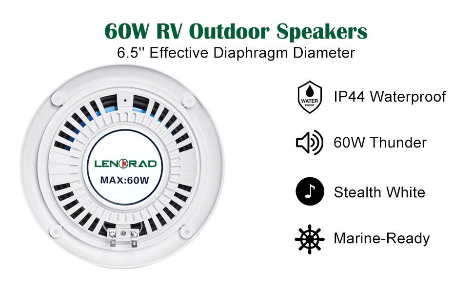 6.5 inch woofer outdoor wall speakers /Waterproof Sailboat 6.5-Inch Low-Profile Marine Speaker