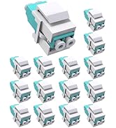VANDESAIL 15PCS Duplex LC to LC F/F Coupler Keystone Jack Modular, LC/OM3 Duplex Multimode Couple...