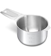 AUOIKK 3/4 Cup (180 ml | 6 oz| 180 cc) Stainless Steel Measuring Cup, Metal Measuring Cup for Coo...