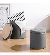 oakvivo 12.6" W x 14.17" H & 14.76" W x 17.32" H Storage Ottoman Foot Stool for Couch, Nesting Ro...