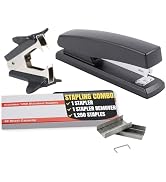 1InTheOffice Stapler with Staples & Staple Remover Set, 1,250 Staples, 20 Sheet Capacity Matte Bl...