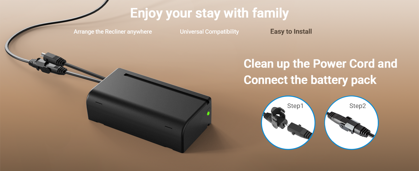 battery pack for reclining furniture