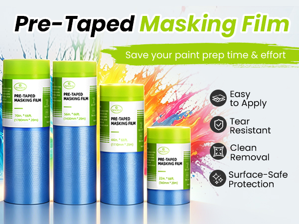 Tangibay Pre taped masking film saves your paint prep time