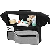 HFLYJPYW Universal Stroller Organizer with Insulated Cup Holder Detachable Phone Bag and Carry St...