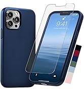 AloCase Compatible with iPhone 13 Pro Max Case Navy Blue Silicone with Screen Protector [6ft Drop...