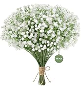 40 Pcs Babys Breath Artificial Flowers,Baby Breath Flowers Artificial Bulk | Real Touch White Gyp...