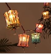 Outdoor String Lights Plug in with 10 Incandescent Bulbs, Multicolor Patio Lights Connectable Wea...