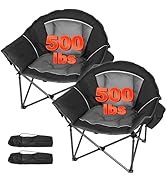 Romswi Oversized XL Padded Camping Chair for Adults, 500lbs Support Heavy-Duty Padded Folding Cha...